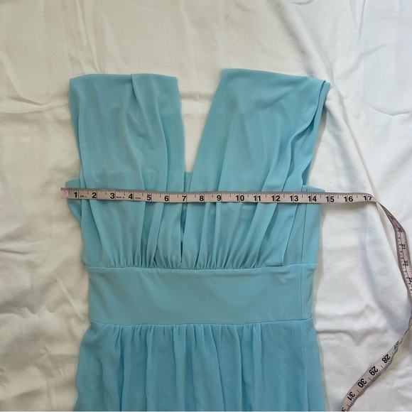 WHBM Genius Chiffon Convertible Caspian Gown SZ 4 Blue Maxi Dress - Picture 11 of 16
